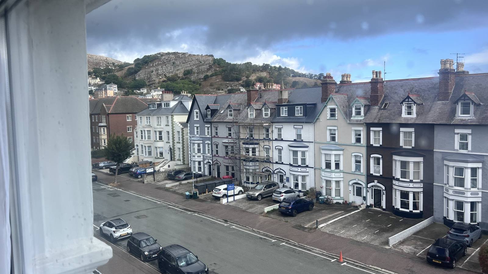 View of the Great Orme headland from a Goat Hotel window